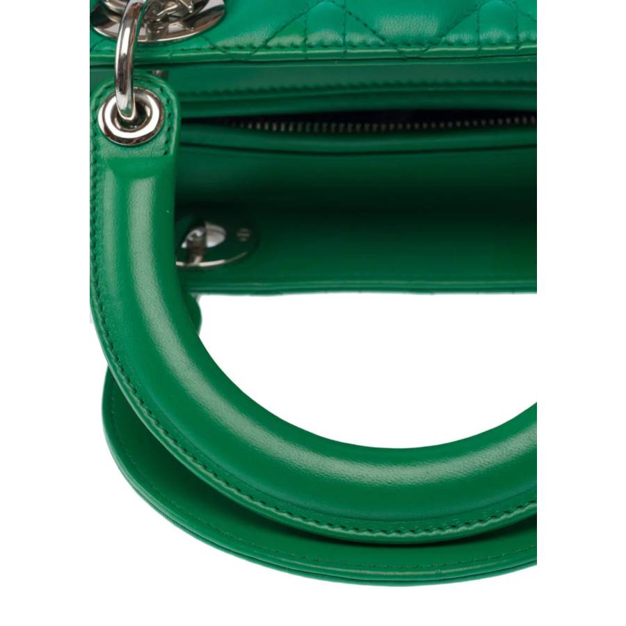 Lady Dior Medium in green cannage leather