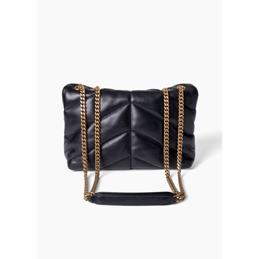 Tasche Loulou Small Puffer aus schwarzem Leder