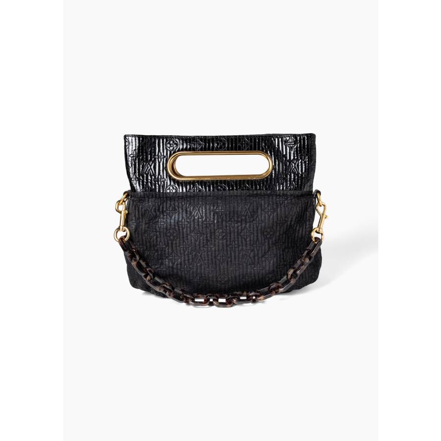 Black suede "Motard" handbag