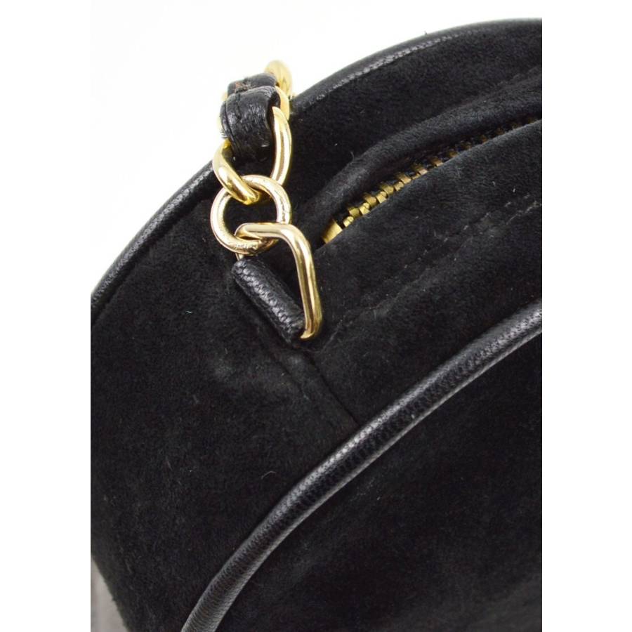 Vintage CC Mark Round bag in black suede