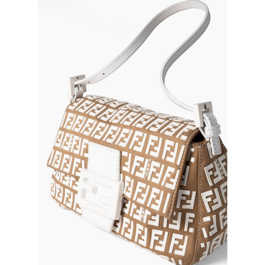 Sac Baguette beige et blanc