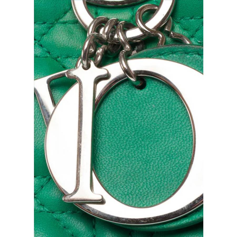 Lady Dior Medium in green cannage leather