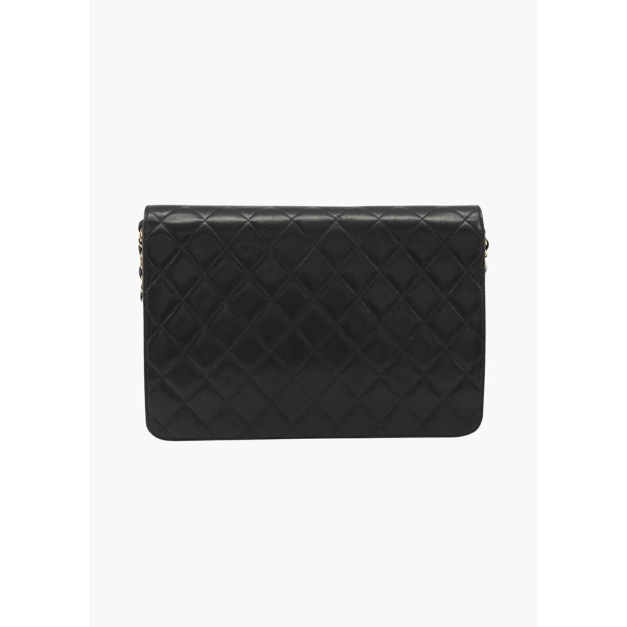 Sac en cuir d’agneau matelassé noir