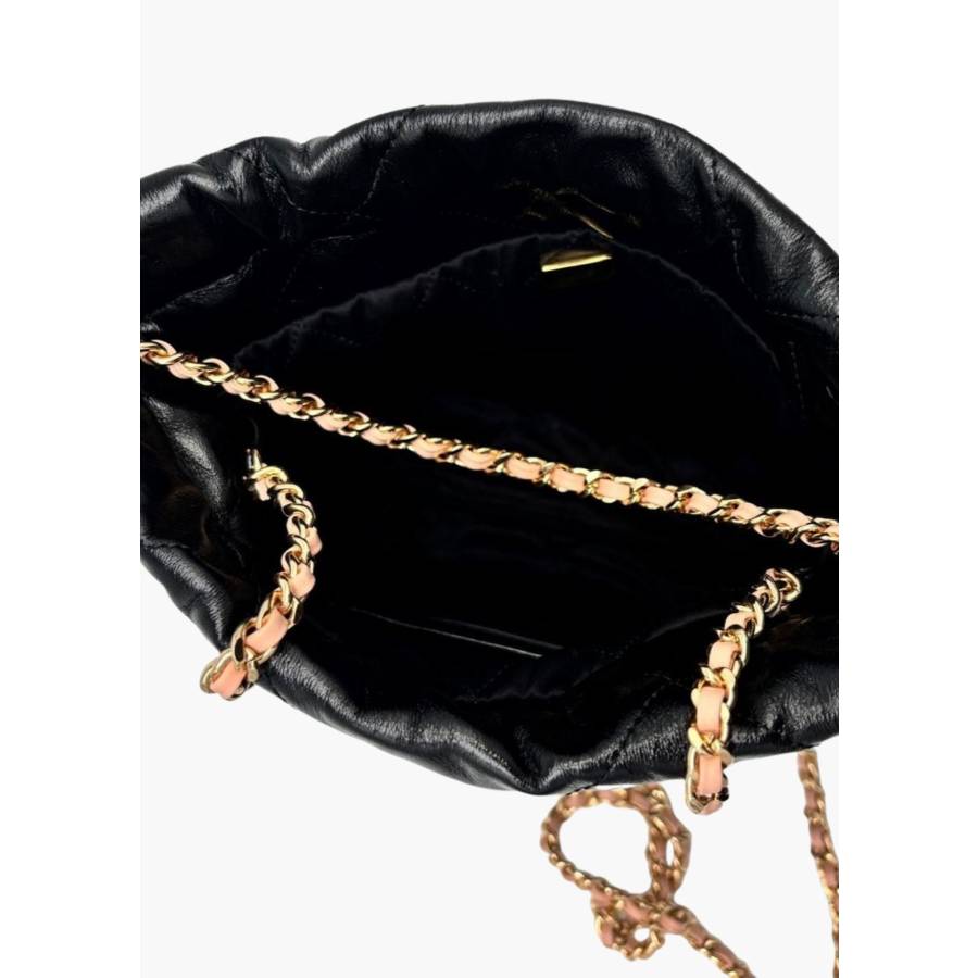 Mini sac Chanel 22 noir et rose