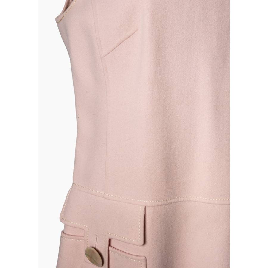 Ärmelloses Trapezkleid in Puderrosa