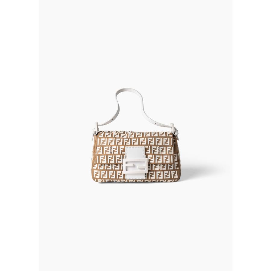 Sac Baguette beige et blanc