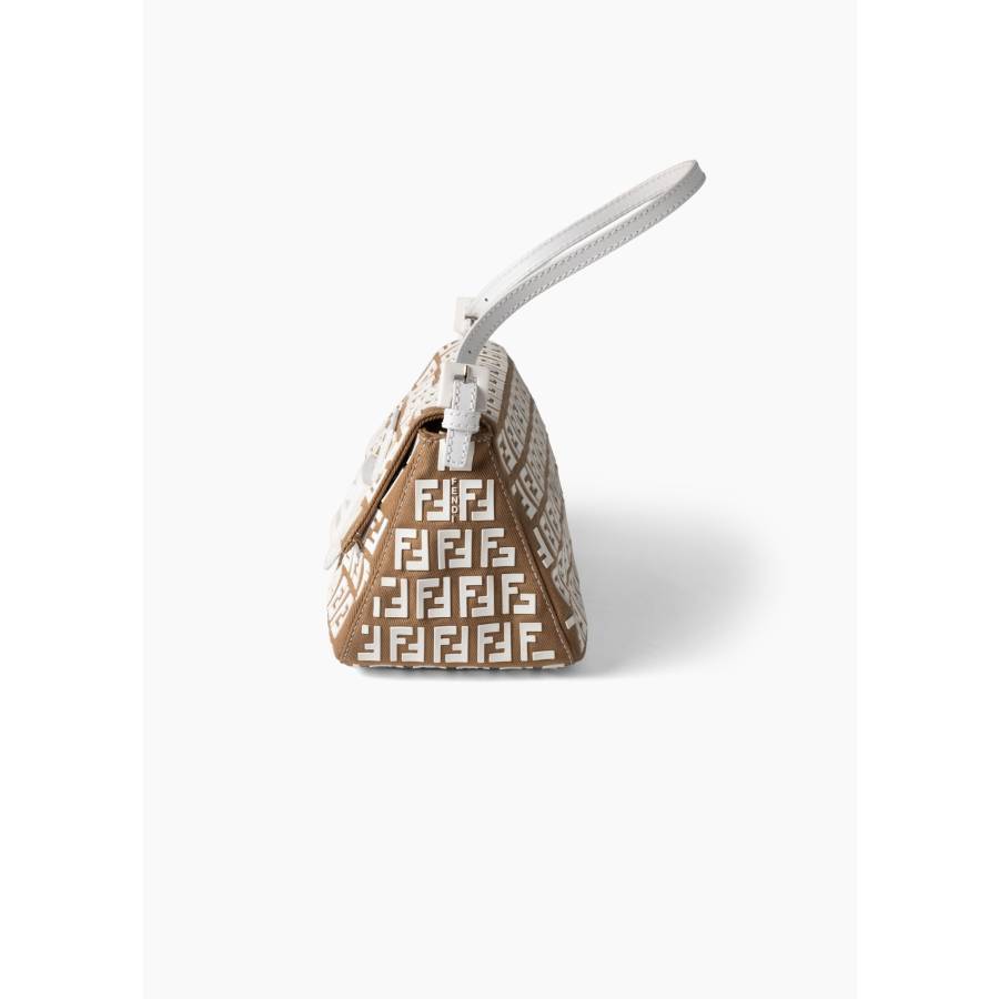 Sac Baguette beige et blanc