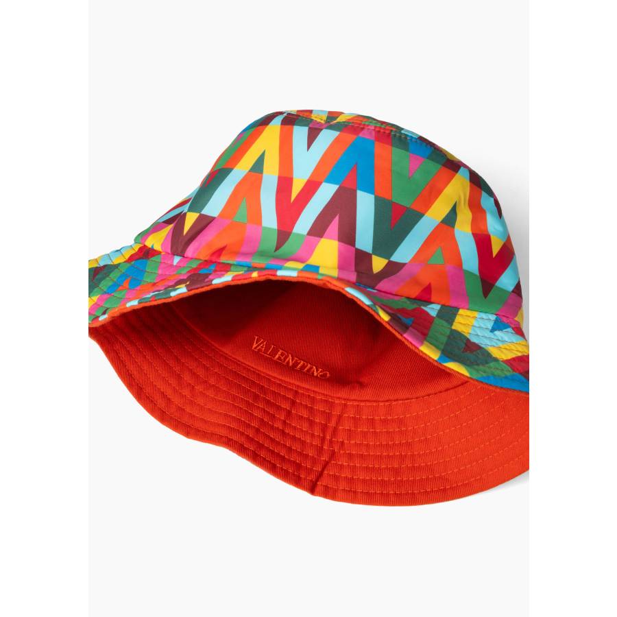 Chapeau bob à motif géométrique réversible