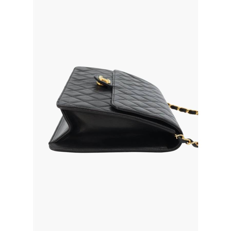 Sac en cuir d’agneau matelassé noir