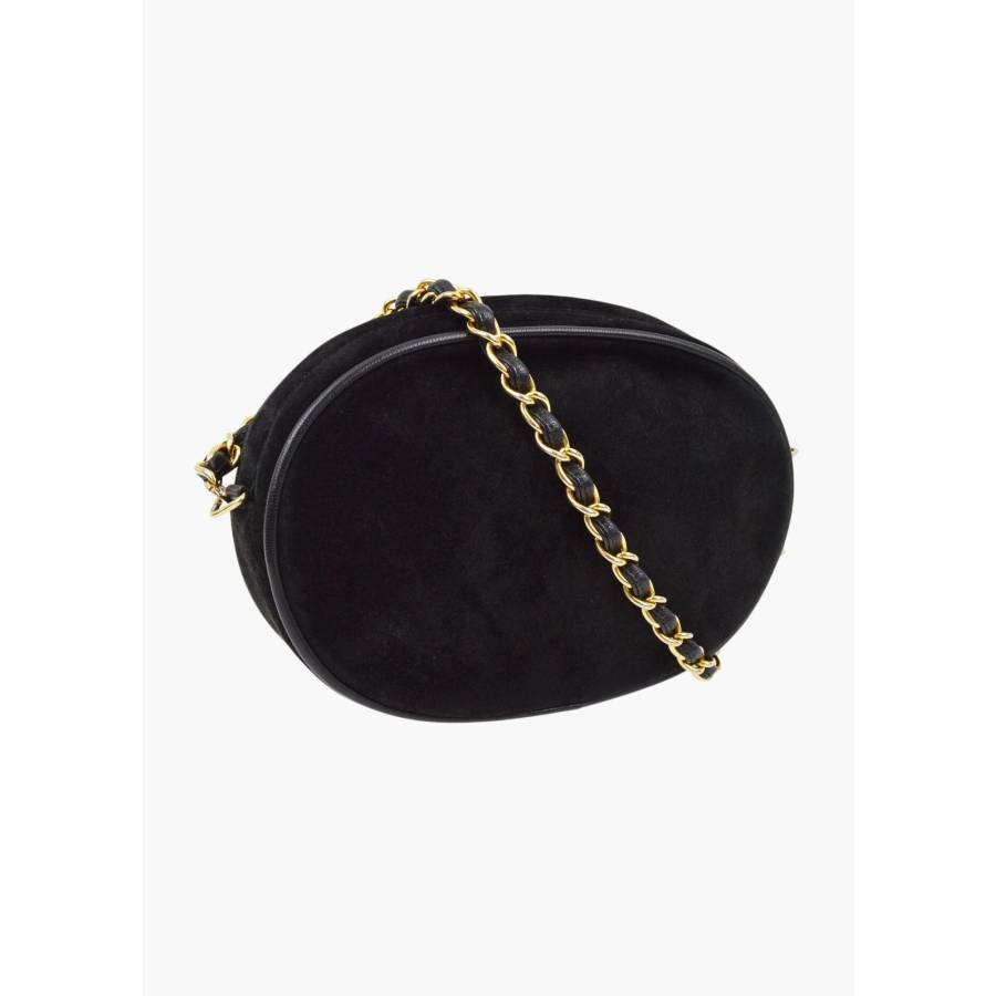 Vintage CC Mark Round bag in black suede