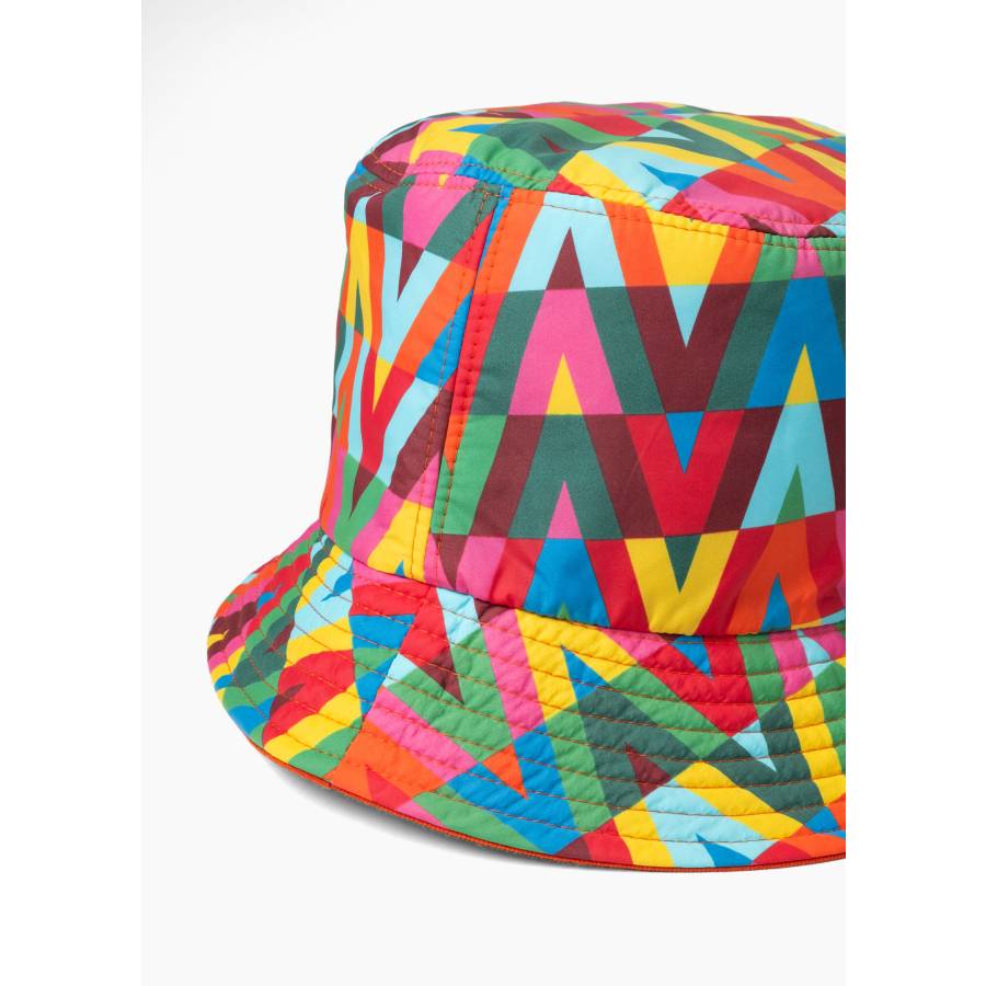 Chapeau bob à motif géométrique réversible