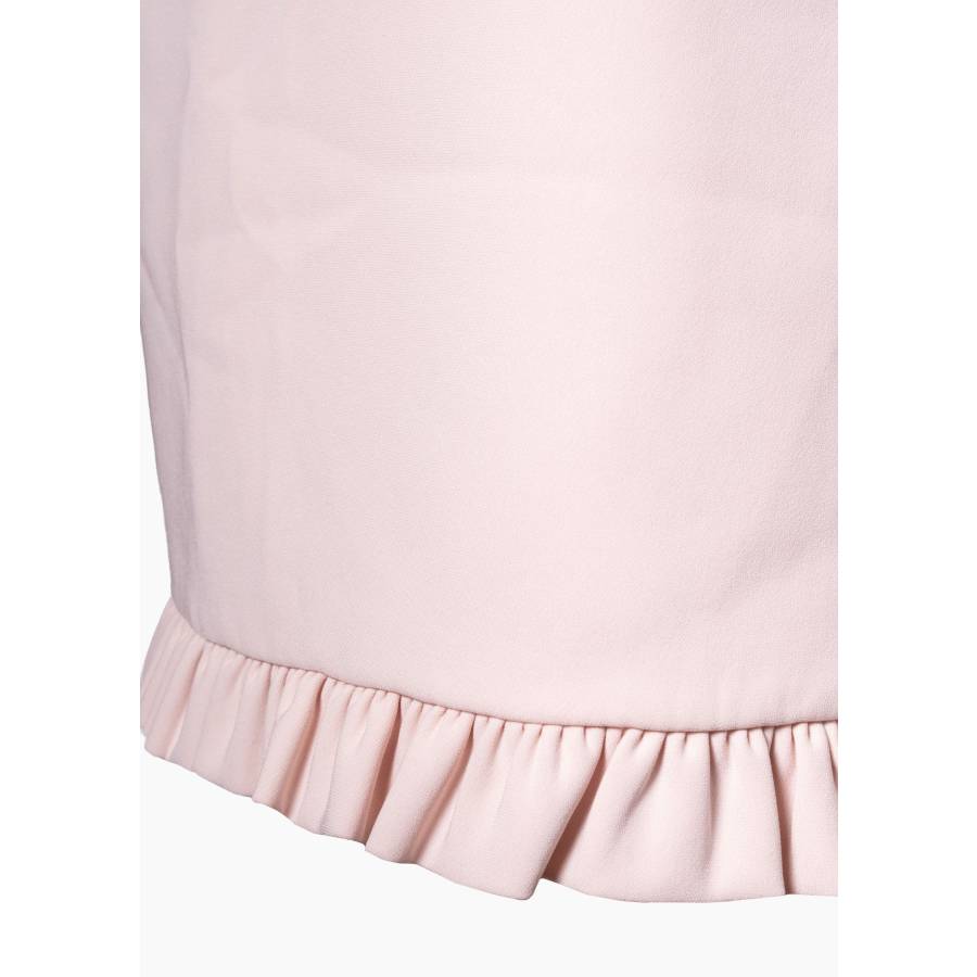 Pink ruffled mini skirt