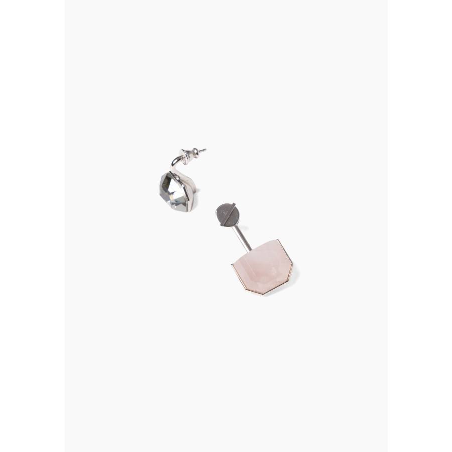 Rose quartz and crystal earrings