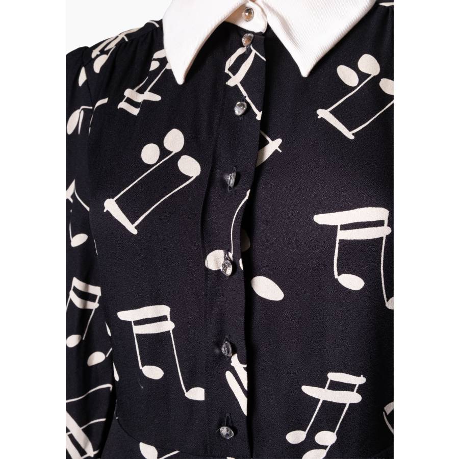 Robe-chemise imprimée notes de musique