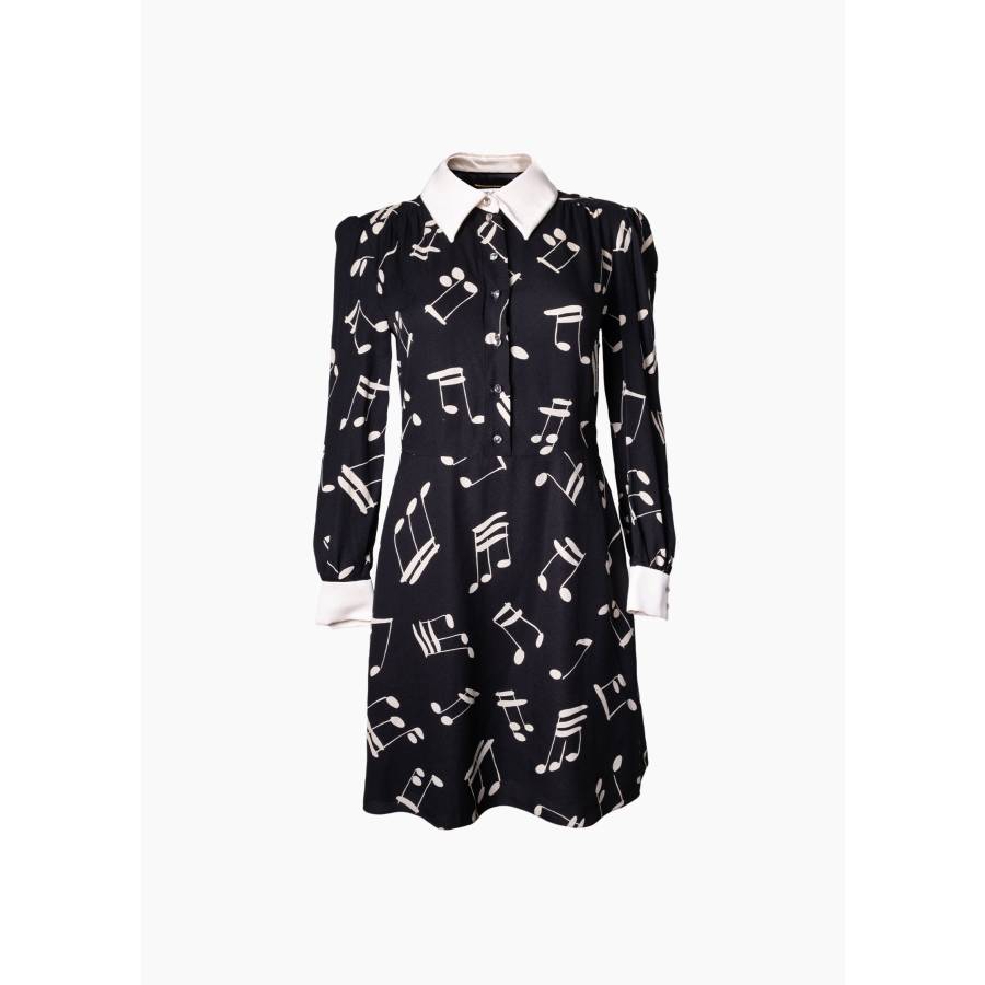 Robe-chemise imprimée notes de musique