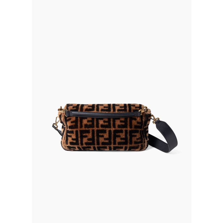 Shearling baguette bag