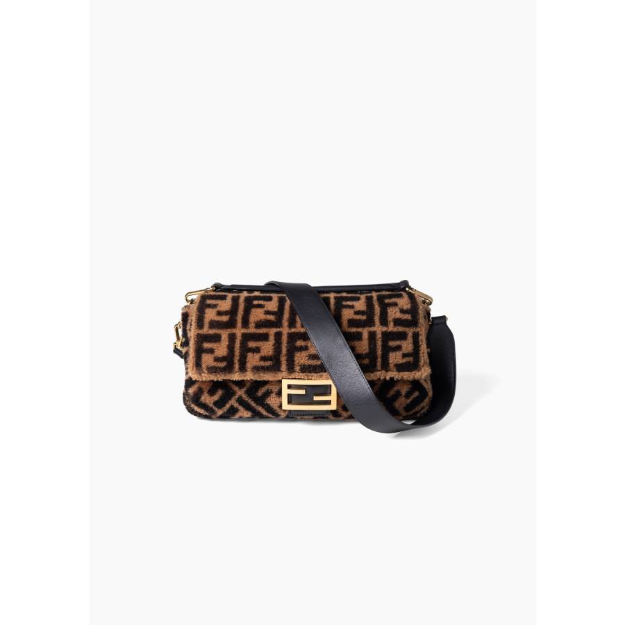 Shearling baguette bag