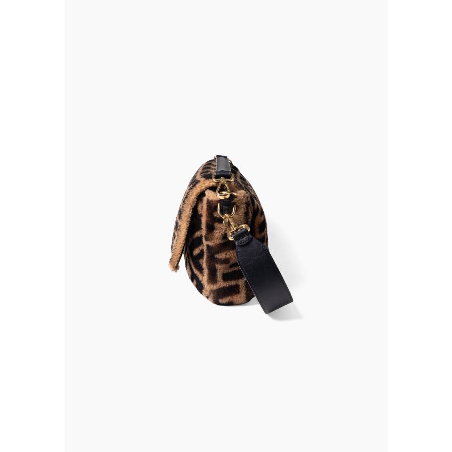 Shearling baguette bag