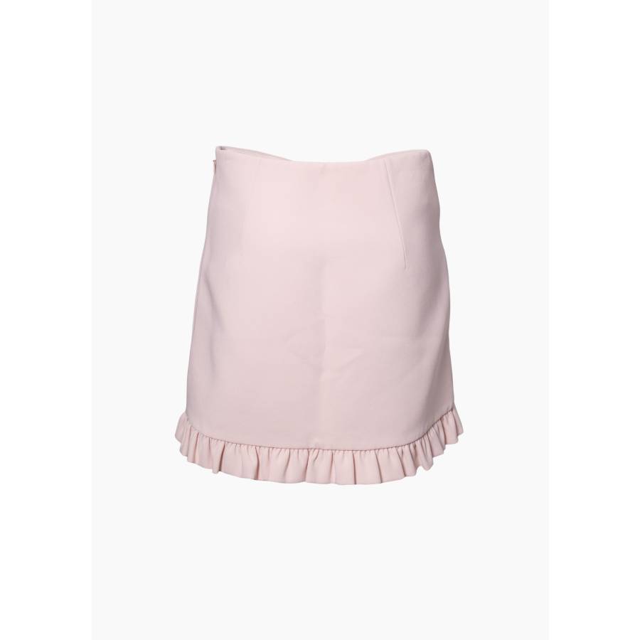 Pink ruffled mini skirt