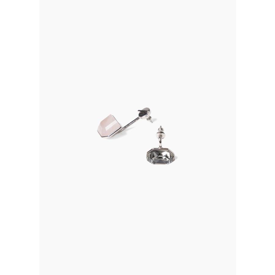 Rose quartz and crystal earrings