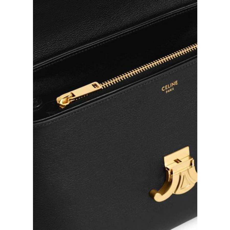 Nino Medium Bag in soft black grained calfskin