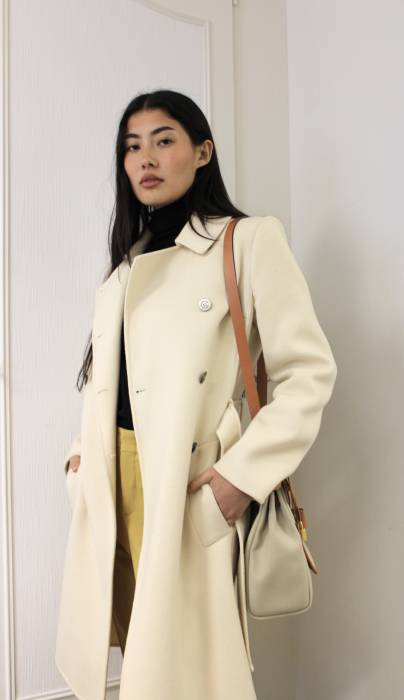 Ecru wool coat Burberry