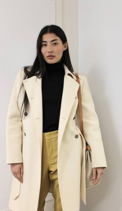 Ecru wool coat Burberry