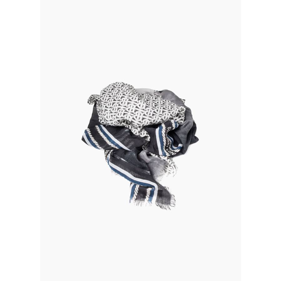 Silk scarf with horizontal stripes