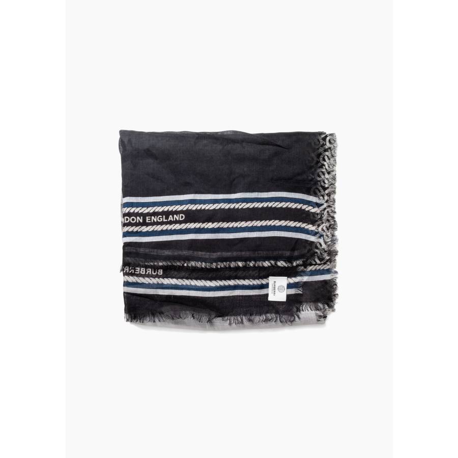 Silk scarf with horizontal stripes