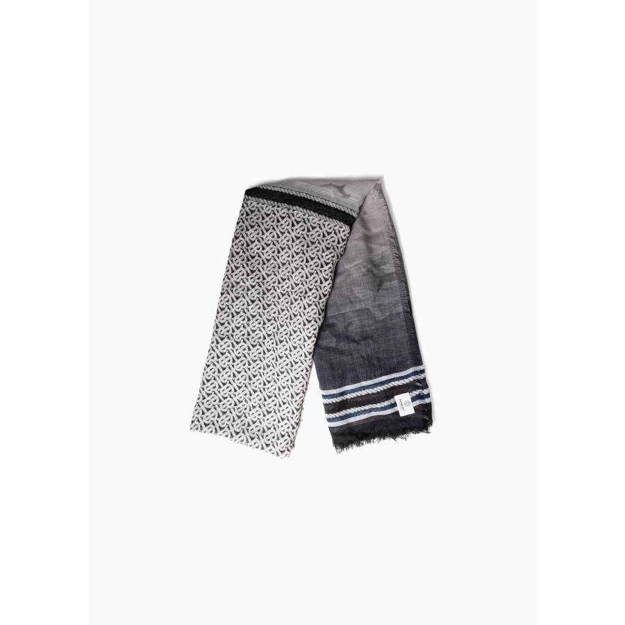 Silk scarf with horizontal stripes