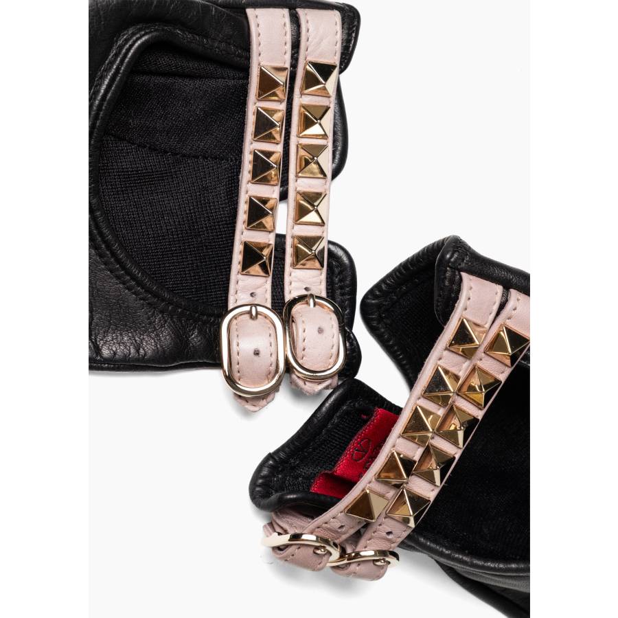 Gants Rockstud en cuir noir